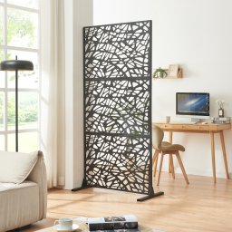 Paravan despartitor camera din otel negru 200x100x50 cm [casa.pro]
