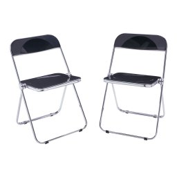 Set 2 scaune pliabile negre pentru bucatarie, dining sau birou