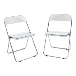 Set 2 scaune pliabile albe Pornainen, rezistente, pentru bucatarie si dining