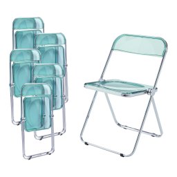 Set 6 scaune pliante transparente verzi Pornainen, mint