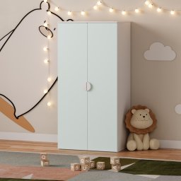 Dulap pentru copii Sandnes 123x60x40 cm alb si verde menta