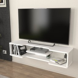 Comoda TV suspendata Yrela, alba, 120 x 30 x 26 cm, [en.casa]