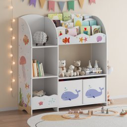 Biblioteca pentru copii Lysekil 100x93x30 cm cu motiv Aqua Dream