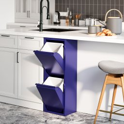 Dulap pentru reciclare Sollentuna din metal, 2x14 L, albastru închis