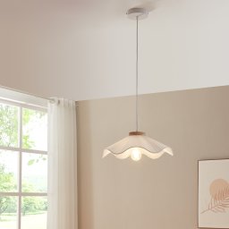 Lustra suspendata Broadway alba cu abajur textil, 1x E27