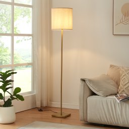 Lampadar Fildholm 157 cm auriu cu abajur textil aspect in