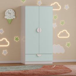 Dulap pentru copii Sandnes cu sertar, 123x60x40 cm, verde menta