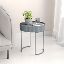 Masa laterala Rill gri 46x40 cm, design modern, [en.casa]