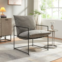 Fotoliu lounge Utsjoki cu perna detasabila, negru/gri închis