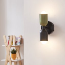 Aplica de perete Trorlos din metal, verde/negru, 22x12x12 cm