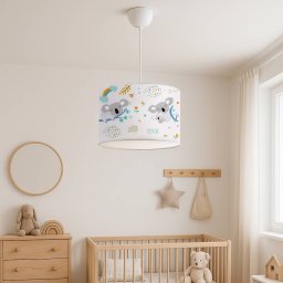 Lustra suspendata pentru copii alba cu model koala, reglabila, lux.pro