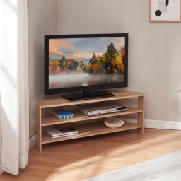 Masa TV de colt Berg 110x36x41,5 cm, finisaj stejar, [en.casa]