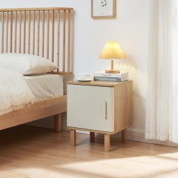 Noptiera cu usa Ferrersp 50x40x40 cm, stejar si nisip, [en.casa]