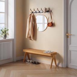 Banca pentru pantofi din bambus natur 120x35x45 cm Lasdarvoo