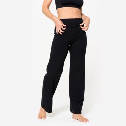 Pantalon de yoga bumbac moale talie înaltă Negru Damă
