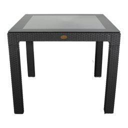 IRIS GF-820A antracit de grădină masă rattan cu o placă de sticlă 90x90cm