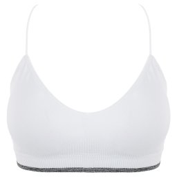 Bustieră Damă Twist Bra White, Design Seamless cu Spate Rotunjit și Bretele Subțiri