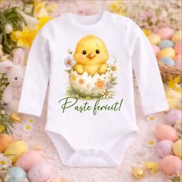 Body Bebelus personalizat Paste fericit model Pui