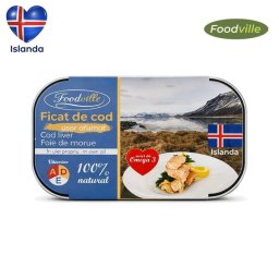 Ficat de cod usor afumat in ulei propriu Foodville 120 g