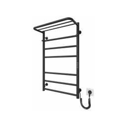 Radiator de baie tip scară HOME, 95 W/230 V, 77 x 53 cm, inox/negru, racordare pe partea dreaptă