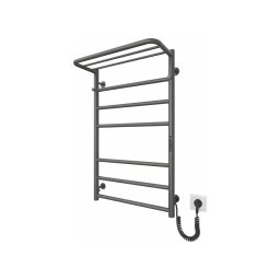 Radiator de baie tip scară HOME, 95 W/230 V, 77 x 53 cm, inox/antracit, montaj pe partea dreaptă