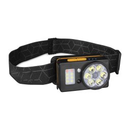 Retlux - Lampă de cap reîncărcabilă cu LED, senzor și funcție powerbank, 1200 mAh, IP44, neagră