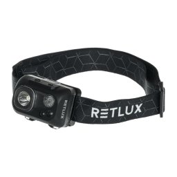 Retlux - Lampă frontală LED reîncărcabilă, 3W, 1200 mAh, IP67, neagră