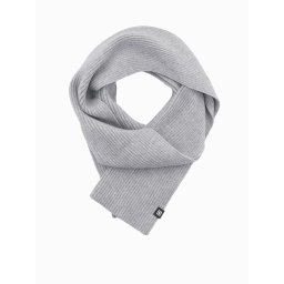 Ombre Men's monochrome ribbed knit scarf - grey
