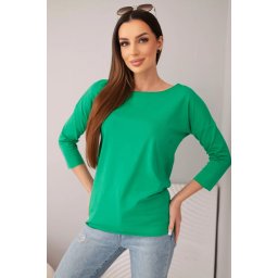 Bluză de damă cu guler tip barcă, verde