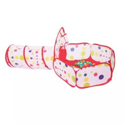 Wonderland 3 în 1: Cort cu puncte, tunel și piscină cu bile.