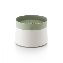 Vas de gatit orez si quinoa la cuptorul cu microunde Lekue 1009033, 1 L, până la 4 porții, 17,8 x 13 cm, -20/+100°C, Alb/Verde