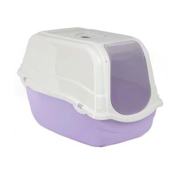 Litiera acoperita pentru pisici MPB Romeo, 57x39x41h cm, Lila