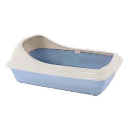 Litiera pentru pisici MPB Birba Mini cu rama detasabila, 38x31x17h cm, Bleu