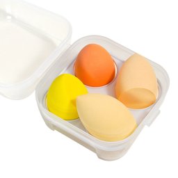 Set 4 bucati burete machiaj, pentru fond de ten, multicolor