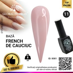 Rubber Base Coat French, Global Fashion, 8 ml, 11 Nude