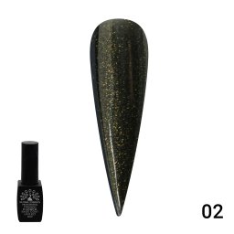 Cauciuc baza de gel lac de unghii french-ul negru cu шиммером, Rubber Base Coat Black French, 8 ml, Global Fashion 02