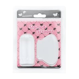 Stampila design unghii cu racleta, Alba