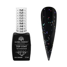 Top Coat cu shimmer Galaxy pentru unghii, fara strat de dispersie, 12ml, 09