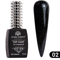 Top Coat cu shimmer Galaxy, fara strat de dispersie, transparent 12ml, 02