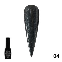Cauciuc baza de gel lac de unghii french-ul negru cu шиммером, Rubber Base Coat Black French, 8 ml, Global Fashion 04