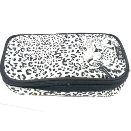 Organizator de cosmetice leopard alb