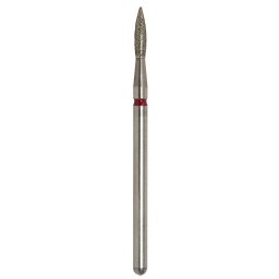 Perie de diamant pentru cuticule, flacără, crestătură roșie 243021R