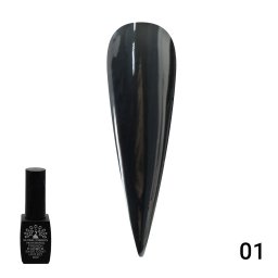Cauciuc baza de gel lac de unghii french-ul negru cu шиммером, Rubber Base Coat Black French, 8 ml, Global Fashion 01