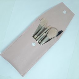 Set de pensule de machiaj portabile, 8 buc (culoare roz)