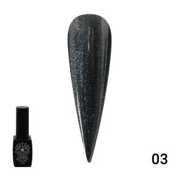 Cauciuc baza de gel lac de unghii french-ul negru cu шиммером, Rubber Base Coat Black French, 8 ml, Global Fashion 03