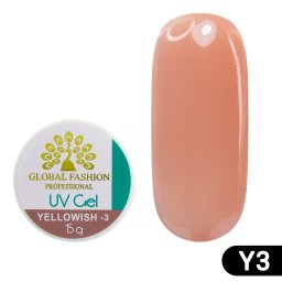 Gel pentru construirea unghiilor, camuflaj-3, Global Fashion Yellowish-3, 15 g