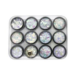 Decor pentru unghii, Galaxy glitter, 12 culori