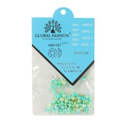 Decor pentru unghii, perle, verde, toate dimensiunile Swarovski