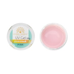 Gel UV de constructie unghii, autonivelant, Global Fashion, 56 g, roz