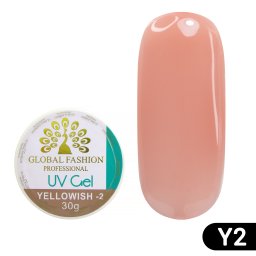 Gel pentru construirea unghiilor, camuflaj-2, Global Fashion Yellowish-2, 30 g